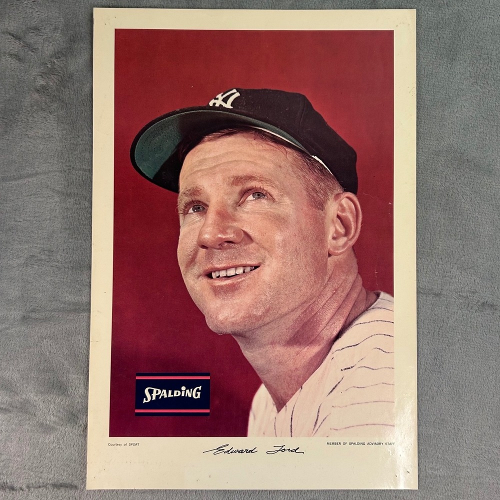 Vintage Whitey Ford Spalding Advisory Staff Baseball Poster 11x17 Yankees